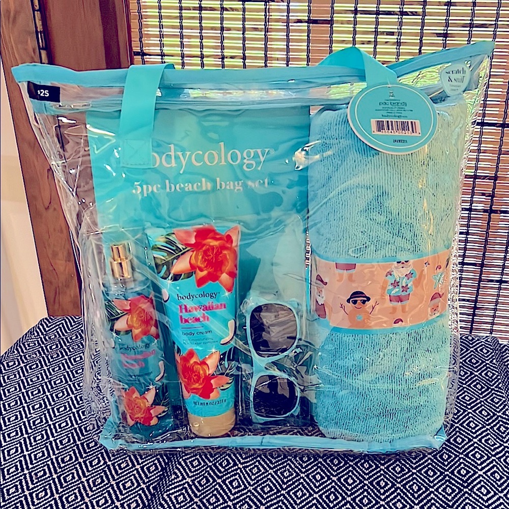 Hawaiian Beach 5-Piece Bag Set - Blue